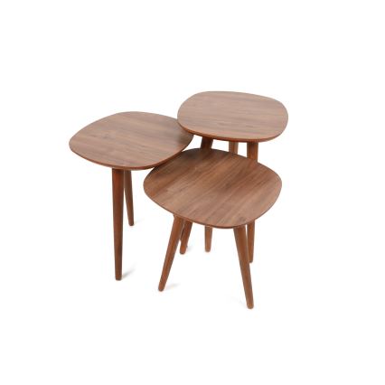 LOT 3x Table d'appoint TYN marron