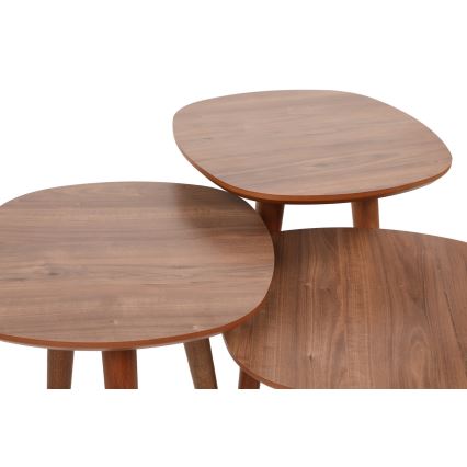 LOT 3x Table d'appoint TYN marron