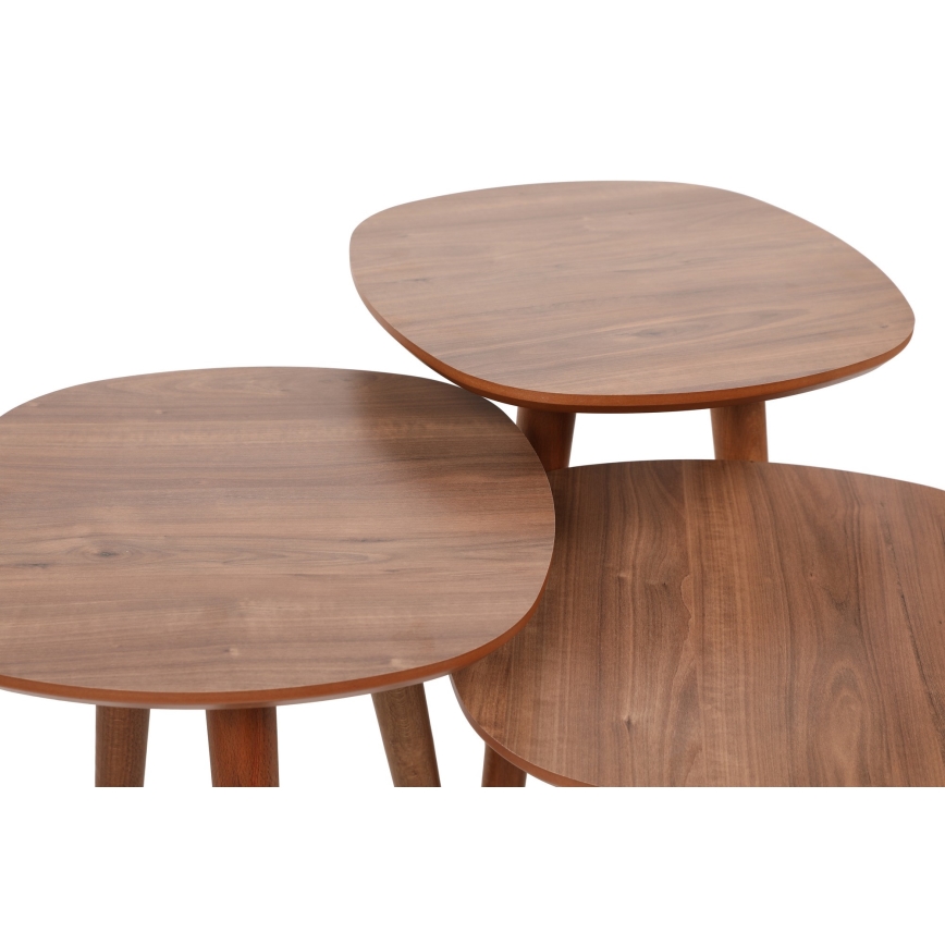 LOT 3x Table d'appoint TYN marron