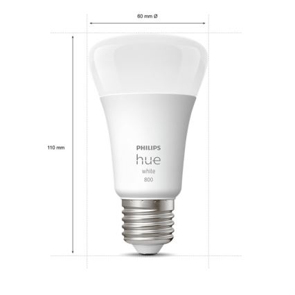 LOT 4x Ampoule LED à intensité variable Philips Hue WHITE A60 E27/9W/230V 2700K