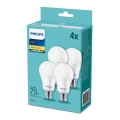 LOT 4x Ampoules LED Philips A60 E27/10,5W/230V 2700K