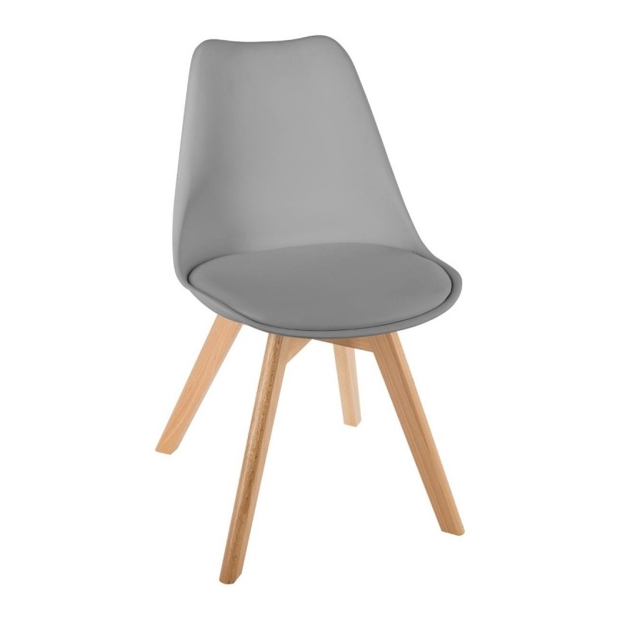 LOT 4x Chaise de repas BAYA hêtre/gris clair