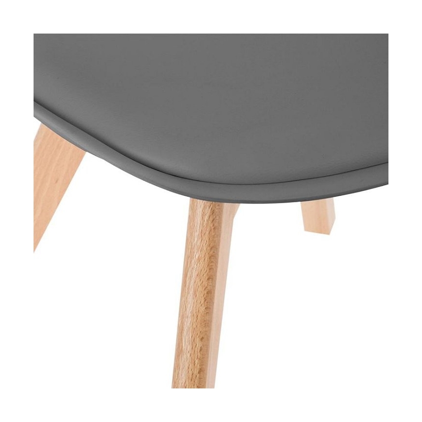 LOT 4x Chaise de repas BAYA hêtre/gris foncé