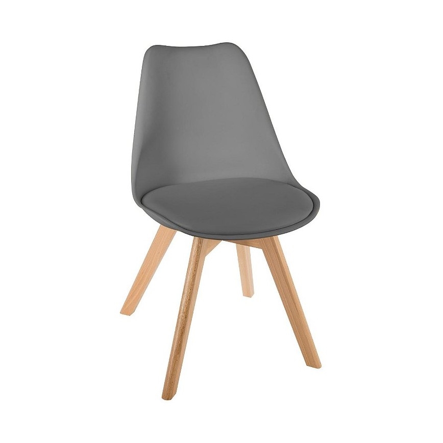 LOT 4x Chaise de repas BAYA hêtre/gris foncé