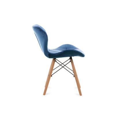 LOT 4x Chaise de repas TRIGO 74x48 cm bleu foncé/hêtre