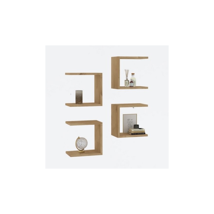 LOT 4x Etagère murale BASE marron