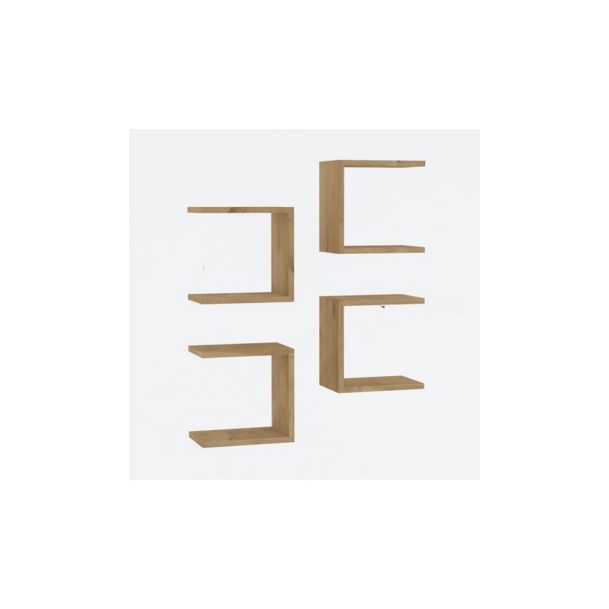 LOT 4x Etagère murale BASE marron