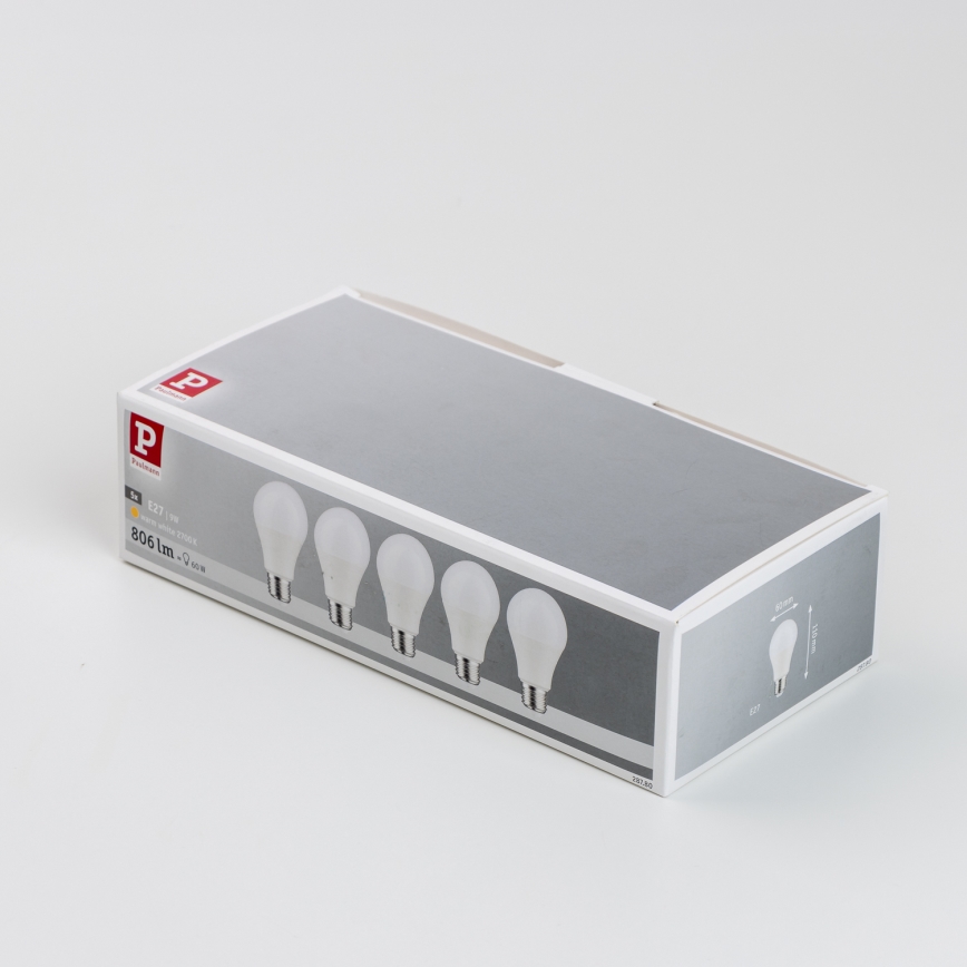 LOT 5x Ampoule LED A60 E27/9W/230V 2700K - Paulmann 28780