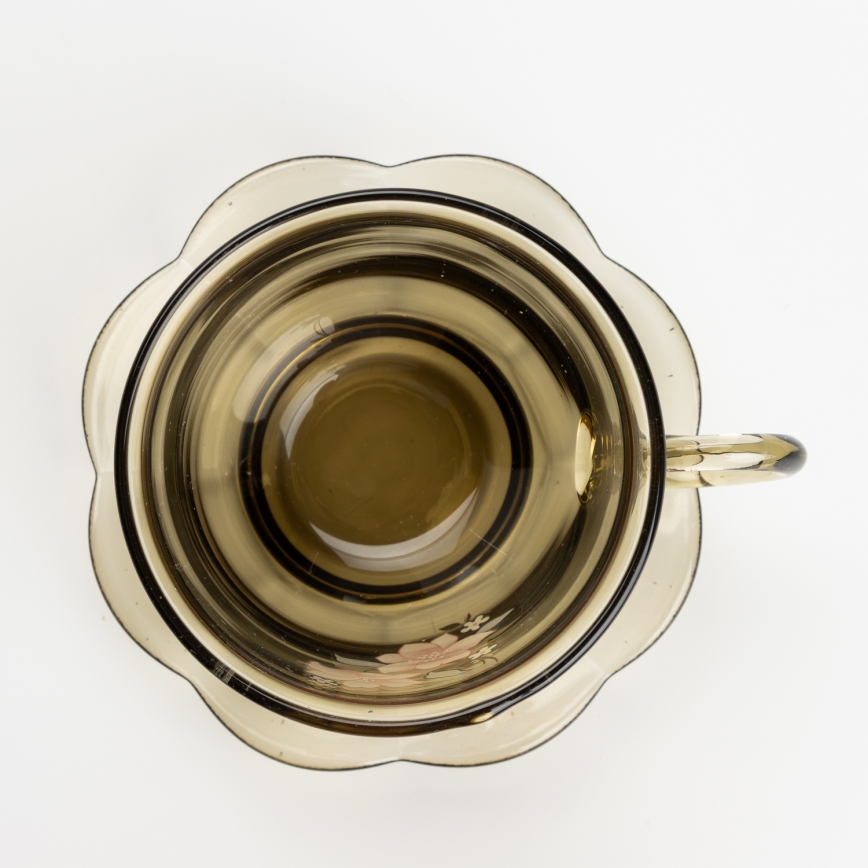 Lot 6x tasse en verre avec une soucoupe fumé bouquet n° 6