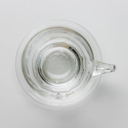 Lot 6x tasse en verre avec une soucoupe transparent bouquet n° 8