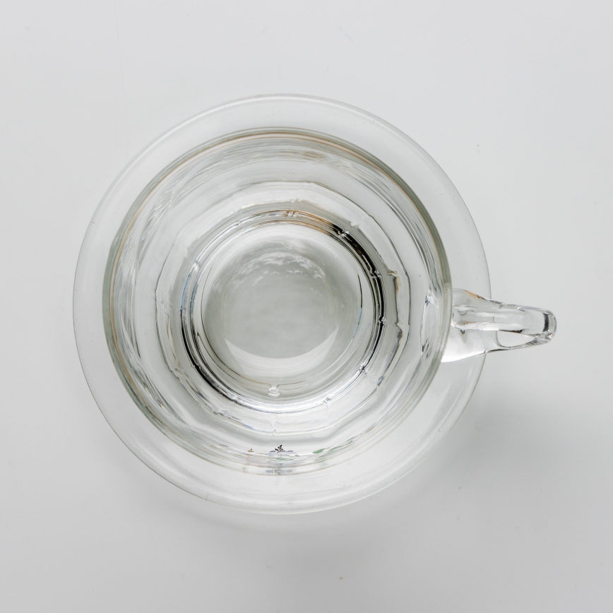 Lot 6x tasse en verre avec une soucoupe transparent bouquet n° 8