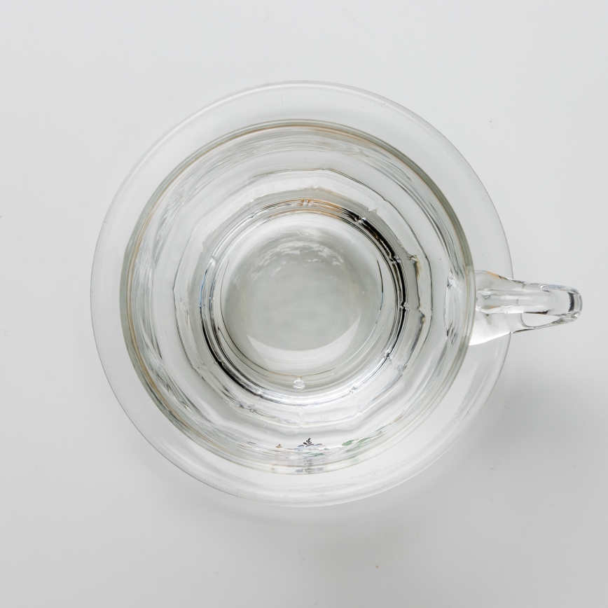 Lot 6x tasse en verre avec une soucoupe transparent bouquet n° 8