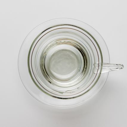 Lot 6x tasse en verre avec une soucoupe transparent bouquet n° 9