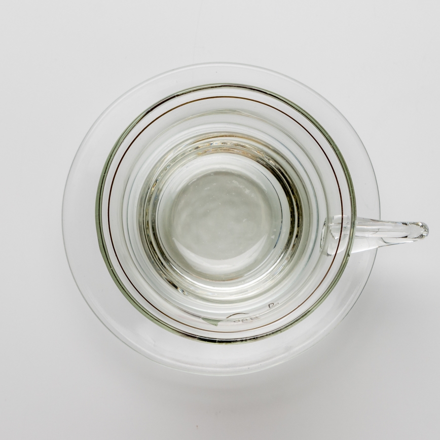 Lot 6x tasse en verre avec une soucoupe transparent bouquet n° 9