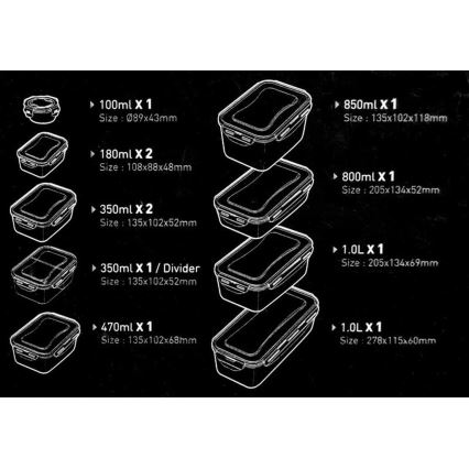 Lot de 11 boîtes alimentaires LOCK