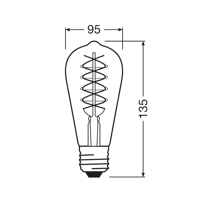 Lot de 2 ampoules LED dimmables à filament vintage E27/4,8W/230V 2200K - Osram