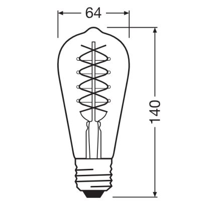 Lot de 2 ampoules LED dimmables à filament vintage E27/7,8W/230V 1800K - Osram