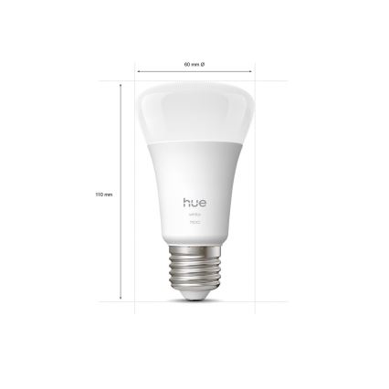 Lot de 2 ampoules LED dimmables Philips Hue WHITE E27/9,5W/230V 2700K