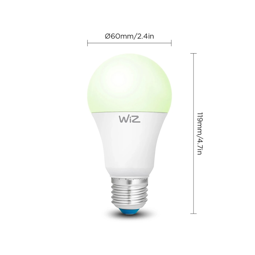 Lot de 2 ampoules LED RGBW dimmables A60 E27/9W/230V 2200-6500K Wi-Fi + télécommande - WiZ
