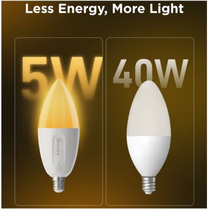 Lot de 2 ampoules LED RGBWW dimmables MATTER E14/5W/230V 2700-6500K Wi-Fi - Govee