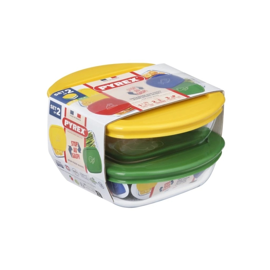 Lot de 2 boîtes alimentaires en verre PYREX 0,3 l