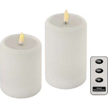 Lot de 2 bougies LED LED/4xAA + télécommande