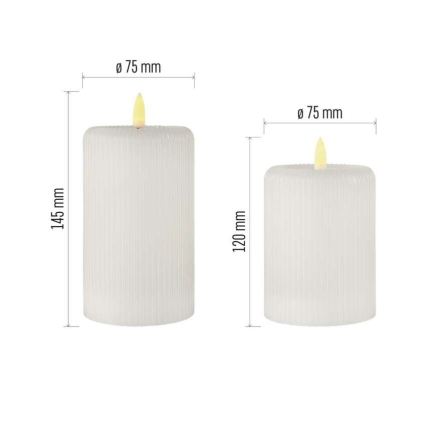 Lot de 2 bougies LED LED/4xAA + télécommande