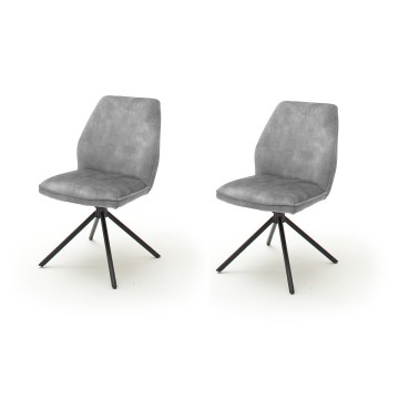 Lot de 2 chaises de salle à manger NEXORO grises