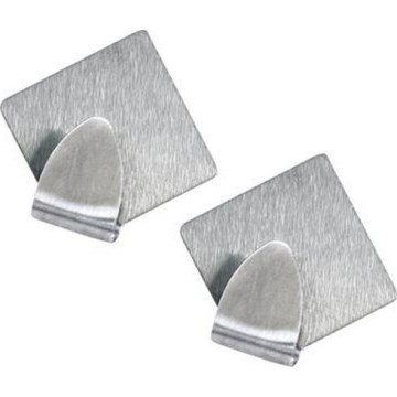 Lot de 2 crochets muraux TORO, finition chrome mat