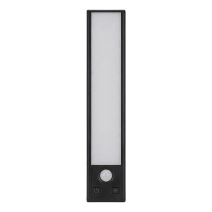 Lot de 2 éclairages LED rechargeables pour meubles avec capteur de mouvement et capteur crépusculaire VIRO LED/1,2W/3,7V 800 mAh 3000/4000/6500K 30 cm noir
