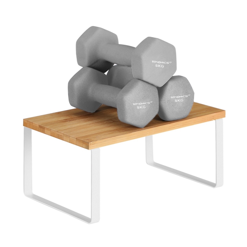 Lot de 2 étagères de rangement MARGE blanches/marron