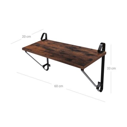 Lot de 2 étagères murales SHELFY marron/noir