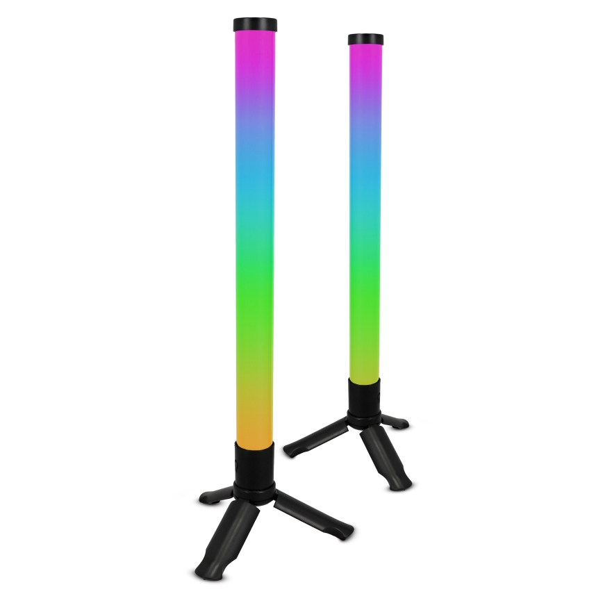 Lot de 2 lampes de table LED RGBIC dimmables, 5 W/5 V, noir + télécommande