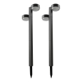 Lot de 2 lampes solaires LED 2xLED/1W/3,7V 1200 mAh 55 cm IP65 noires