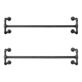 Lot de 2 supports muraux pour cintres LINEA, noir