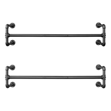 Lot de 2 supports muraux pour cintres LINEA, noir