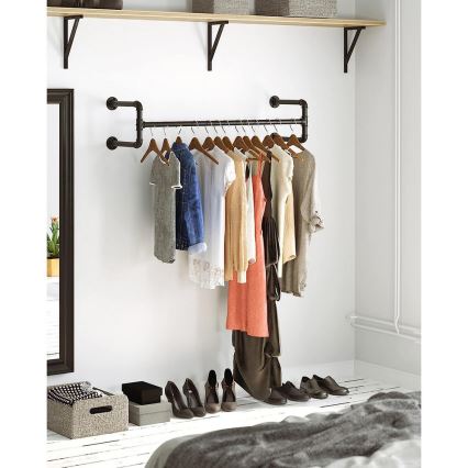 Lot de 2 supports muraux pour cintres LINEA, noir