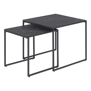 Lot de 2 tables basses ALMA, finition anthracite