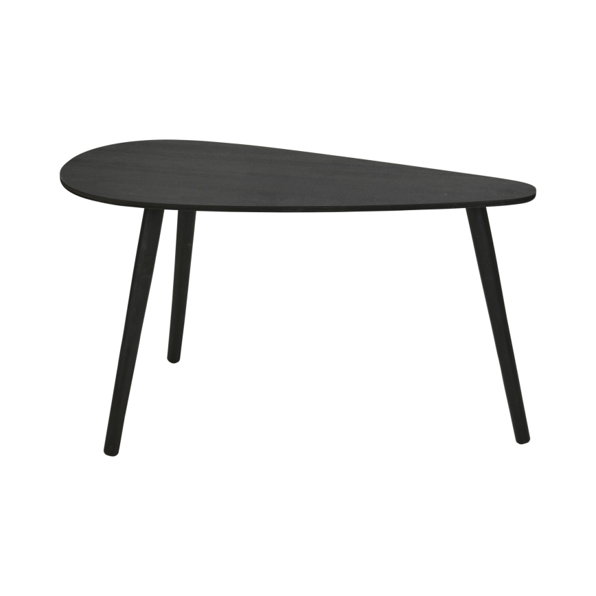 Lot de 2 tables basses SOLE 60/80 x 30/40 cm, noires