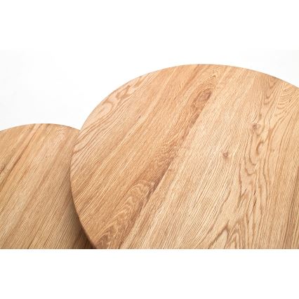 Lot de 2 tables basses VEYLOR, finition chêne