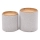 Lot de 2 tabourets AVIKO Ø 38/45 cm gris/beige