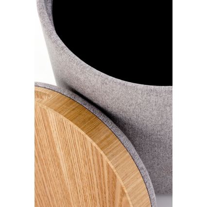 Lot de 2 tabourets AVIKO Ø 38/45 cm gris/beige