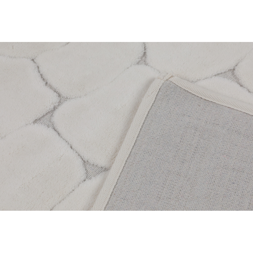Lot de 2 tapis de salle de bains LINO 60/100 cm couleur crème