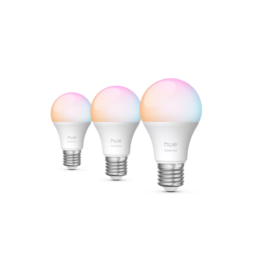 Lot de 3 ampoules LED dimmables Philips Hue White And Color Ambiance Essential E27/8W/230V 2200-6500K