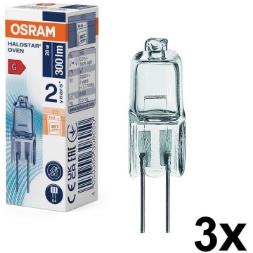 Lot de 3 ampoules pour four HALOSTAR G4/20W/12V 2700K - Osram