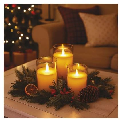 Lot de 3 bougies LED / 6xAA