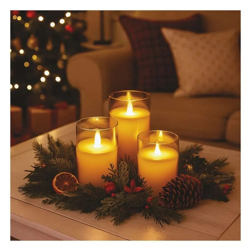 Lot de 3 bougies LED / 6xAA