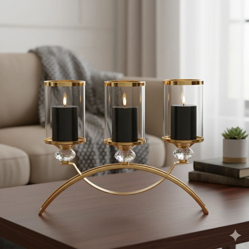 Lot de 3 bougies LED BRILLO (2x piles AA) noires avec télécommande