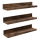 Lot de 3 étagères murales SHELFY 38x5x10 cm marron