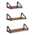 Lot de 3 étagères murales SHELFY brun/noir